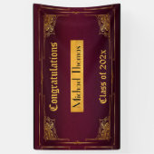 Afstuderen Gold Filigree Lijst over Bourgogne Spandoek (Verticaal)