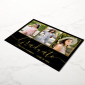 Afstuderen Gold Foil 3 Fotoaankondiging Kaart (Gedraaid)