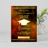 Afstuderen Gold Foil Red Galaxy koninklijke Kaart (Staand Voorkant)