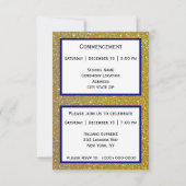 Afstuderen Gold Glitter Navy Blue Aankondiging (Achterkant)