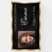 Afstuderen Gold Satin - Persoonlijke foto Spandoek (Verticaal)