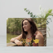 Afstuderen Gold Script - Folie - Foto Uitnodiging (Staand Voorkant)