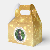 Afstuderen Gold Sparkle Custom Senior Photo Party Bedankdoosjes (Voorkant Zijde)