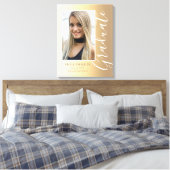 Afstuderen Gold Stylish Script Modern Photo Canvas Afdruk (Insitu (Slaapkamer))
