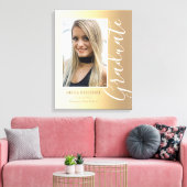 Afstuderen Gold Stylish Script Modern Photo Canvas Afdruk (Insitu (Woonkamer))