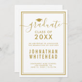 Afstuderen Gold White Aankondiging (Voorkant / Achterkant)