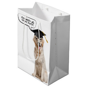 Afstuderen Golden Retriever met bril Medium Cadeauzakje