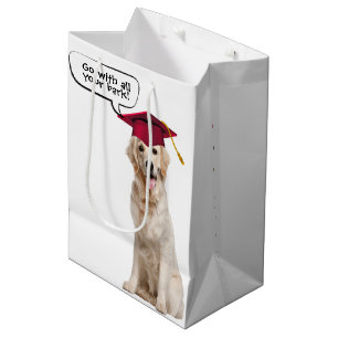 Afstuderen Golden Retriever met rood Pet Medium Cadeauzakje
