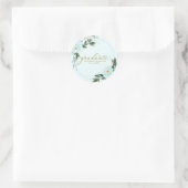 Afstuderen Goud Blauwgroen Bloemen Graduation Part Ronde Sticker (Tas)