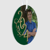 Afstuderen Goud en Groen 2024 Foto Ornament (voorkant)
