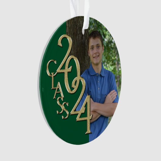 Afstuderen Goud en Groen 2024 Foto Ornament (voorkant)