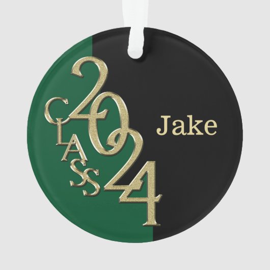 Afstuderen Goud en Groen 2024 Foto Ornament (achterkant)