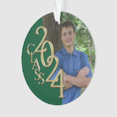 Afstuderen Goud en Groen 2024 Foto Ornament (voorkant)