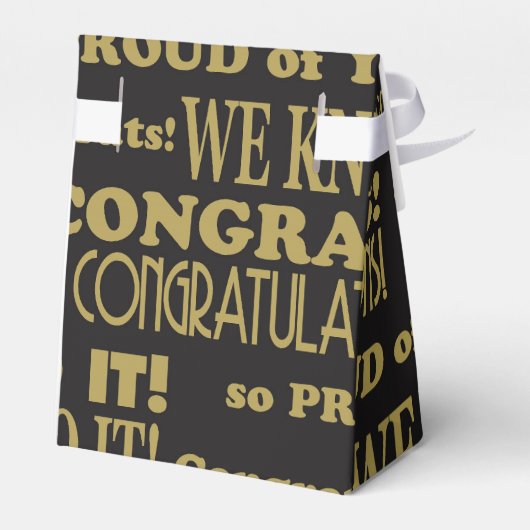 Afstuderen Goud en zwart Bedankdoosjes (Achterkant)