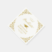 Afstuderen gouden Confetti op wit Afstuderen Servet (Hoek)
