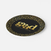 Afstuderen gouden folie typografie zwart modern ve papieren bordje (Gekanteld)