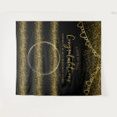 Afstuderen gouden glitter viering foto achtergrond wandkleed (Voorkant (horizontaal))