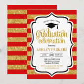 Afstuderen - Gouden rode strepen Kaart (Voorkant / Achterkant)