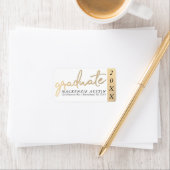 Afstuderen gouden script | Classy borstel met jaar Etiket (Insitu)