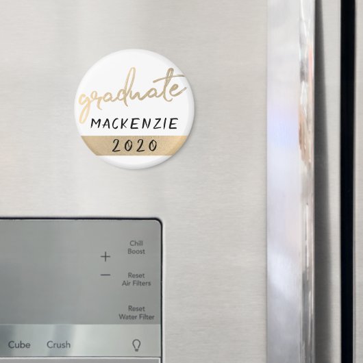 Afstuderen gouden script | Classy borstel met jaar Magneet (Insitu (Koelkast))