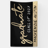 Afstuderen gouden script | Classy borstel met jaar Spandoek (Verticaal)