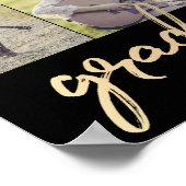 Afstuderen gouden script | Elegant 3 foto aandenke Poster (Hoek)