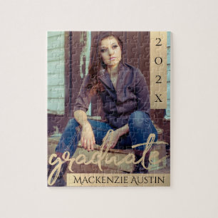 Afstuderen gouden script   Elegant Afstudeerder fo Legpuzzel