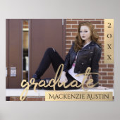 Afstuderen gouden script | Elegant Afstudeerder fo Poster (Voorkant)