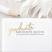 Afstuderen gouden script | Elegante met de hand be Etiket (Insitu)