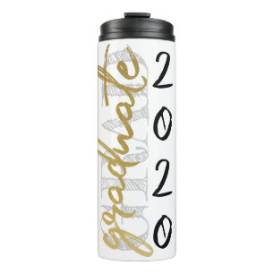 Afstuderen gouden script Elegante met de hand be Thermosbeker