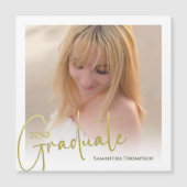 Afstuderen gouden script foto magnetisch magnetische uitnodiging (Voorkant)