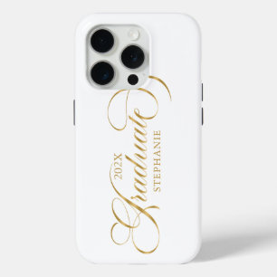 Afstuderen gouden scripttypografie iPhone 15 pro case
