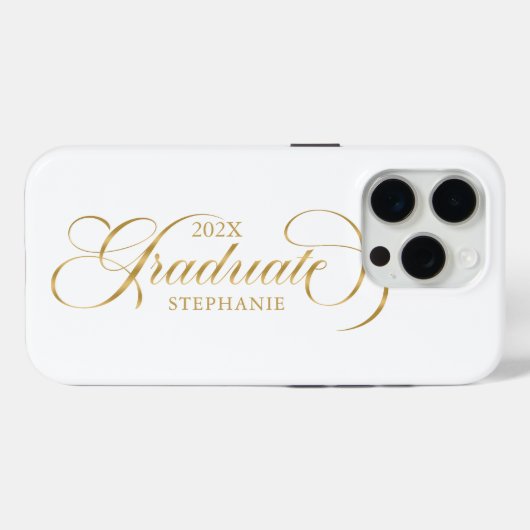 Afstuderen gouden scripttypografie Case-Mate iPhone case (Achterkant (horizontaal))