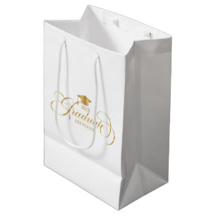 Afstuderen gouden scripttypografie medium cadeauzakje