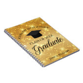 Afstuderen Gouden Sparkle Elegant Gepersonaliseerd Notitieboek (Rechterzijde)
