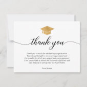 Afstuderen gouden wit zwart dank u kaart (Voorkant)