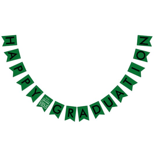 Afstuderen Green Black School Bunting Banner (Alle)