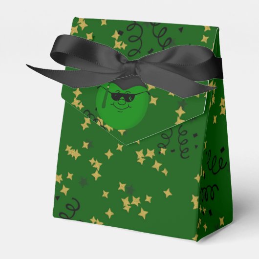 Afstuderen Groene Confetti-Tent Favor Box Bedankdoosjes (Voorkant Zijde)