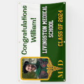 Afstuderen Groene & Gold Medical School Spandoek (Verticaal)