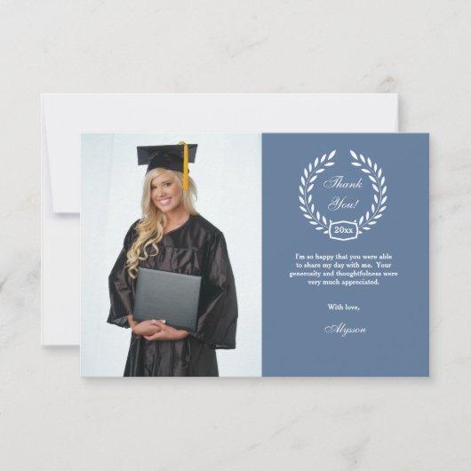 Afstuderen grote foto Hartelijk dank Bedankkaart (Voorkant)