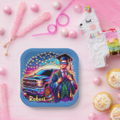 Afstuderen Guy Met Pickup Truck Custom Papieren Bordje (Feest)