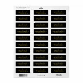 Afstuderen Hand Lettered Gold Foil Look Script Etiket (Full Sheet)