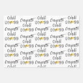 Afstuderen hand Lettert AFSTUDEERDER CONGRATS Inpakpapier Vel (Voorkant 3)