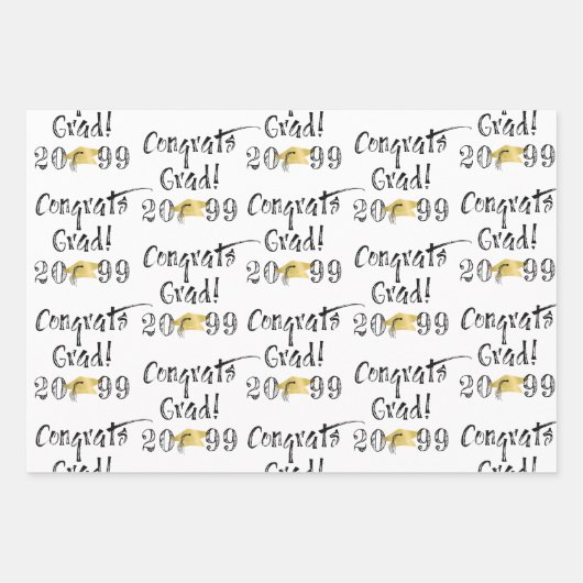 Afstuderen hand Lettert AFSTUDEERDER CONGRATS Inpakpapier Vel (Voorkant)