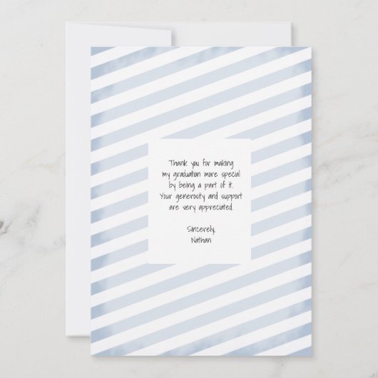 Afstuderen hand Lettert Dank u | Eén foto Bedankkaart (Achterkant)