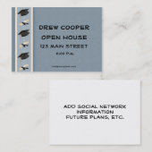 Afstuderen hand-out blauw contactkaartje (Voorkant / Achterkant)