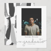 Afstuderen handgeschreven penseelstreken Aangepast Aankondiging (Voorkant / Achterkant)