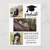 Afstuderen handgeschreven | Sparen de Datum Drie F Briefkaart (Voorkant)