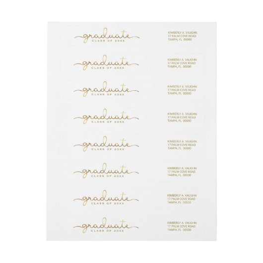 Afstuderen handmatige Letterige Gold Script-omloop (Vel)
