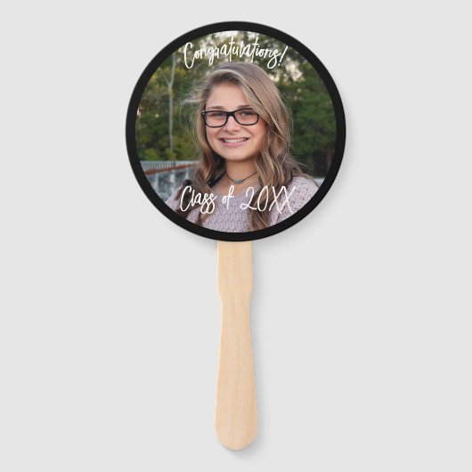 Afstuderen handventilator, foto gunst Afstuderen Handwaaier (Voorkant)